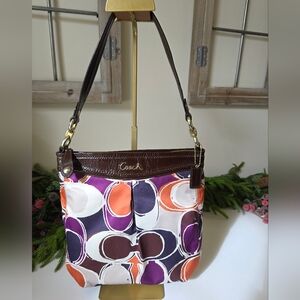Coach Ashley Scarf Print Hippie Shoulder/Crossbody - Multicolor Logo Sateen